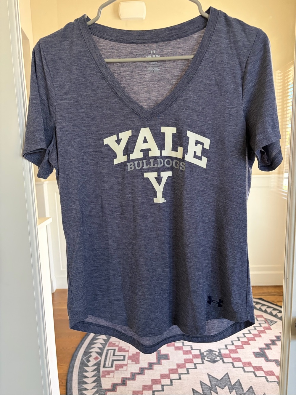 Under Armour Navy Yale Bulldogs Women's V-Neck Tee